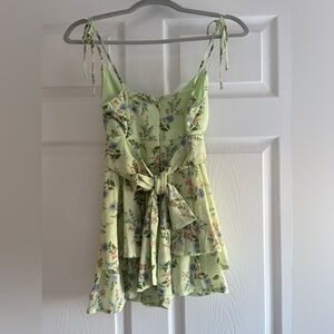 Cute green floral romper